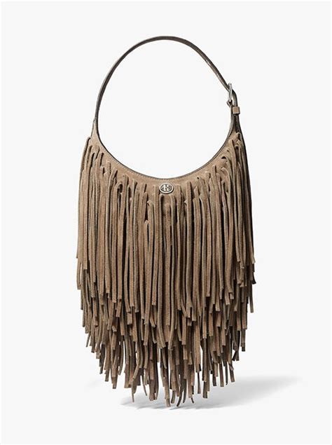 michael kors fringe shaker|Dyan Small Fringed Suede Shoulder Bag .